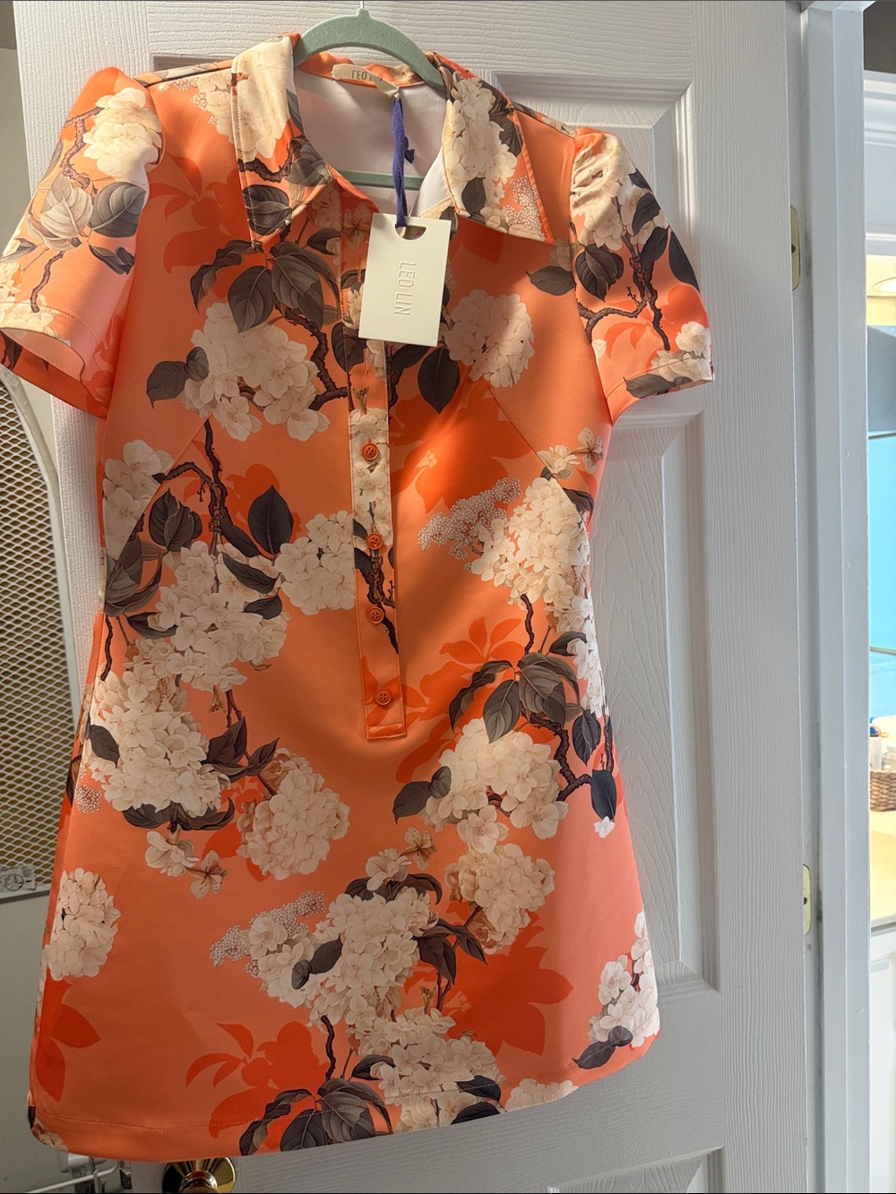 Floral Polo Mini Dress in Orange
